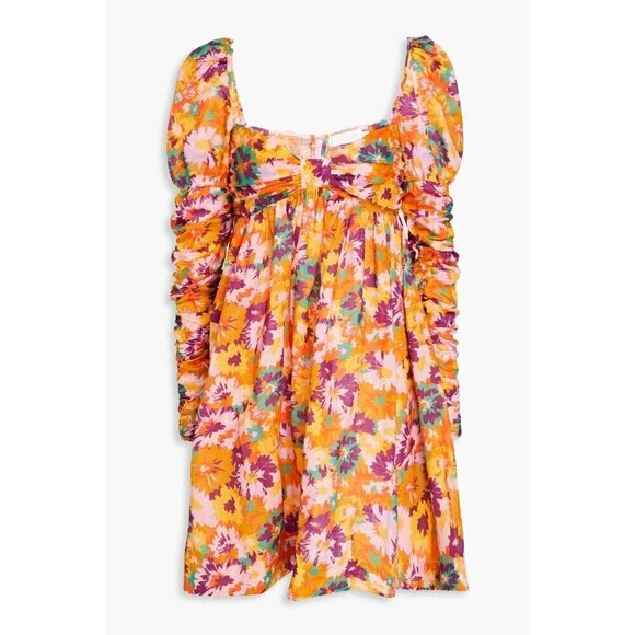 Zimmermann Ruched Floral Mini Dress NWT - Picture 9 of 10